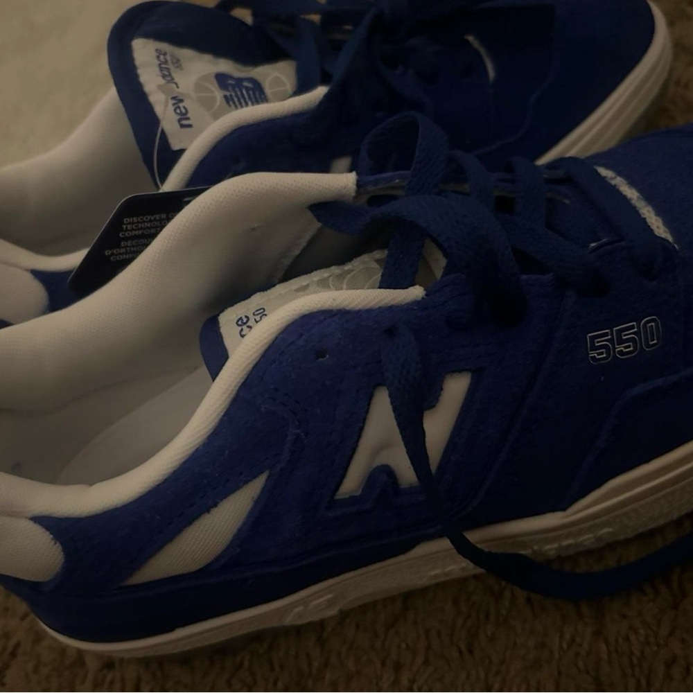 New Balance 550 Blue and White Athletic Shoes